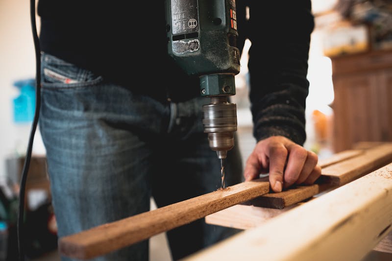 Woodworking project being sanded